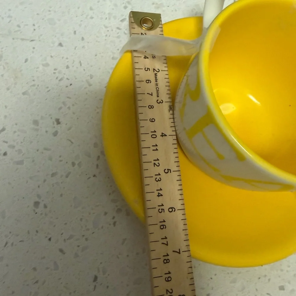 Crate&Barrel Yellow and White Mug‎